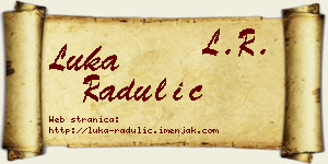 Luka Radulić vizit kartica